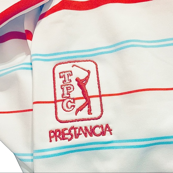 FJ FootJoy Prodry Lisle Open Stripe Polo Shirt With TPC Embroidery - Picture 4 of 5